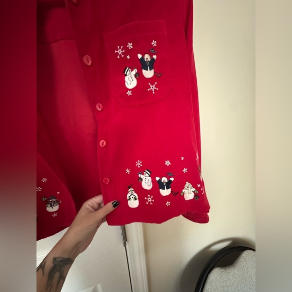 Christopher & Banks Vibrant Red Shirt - Picture 2 of 7